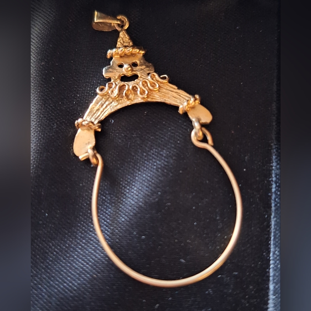 Clown Charm Holder Pendant in 14k Yellow Gold